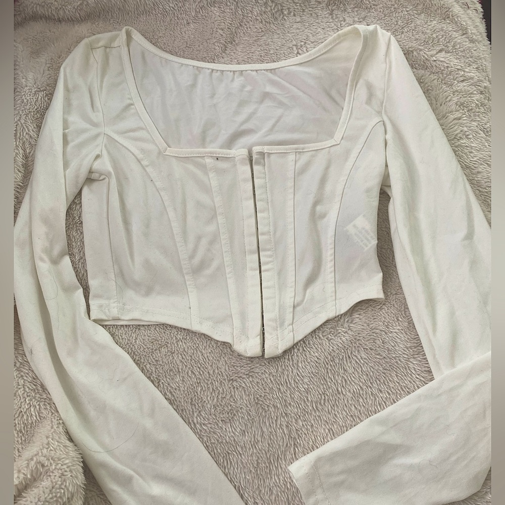 SHEIN white corset crop top